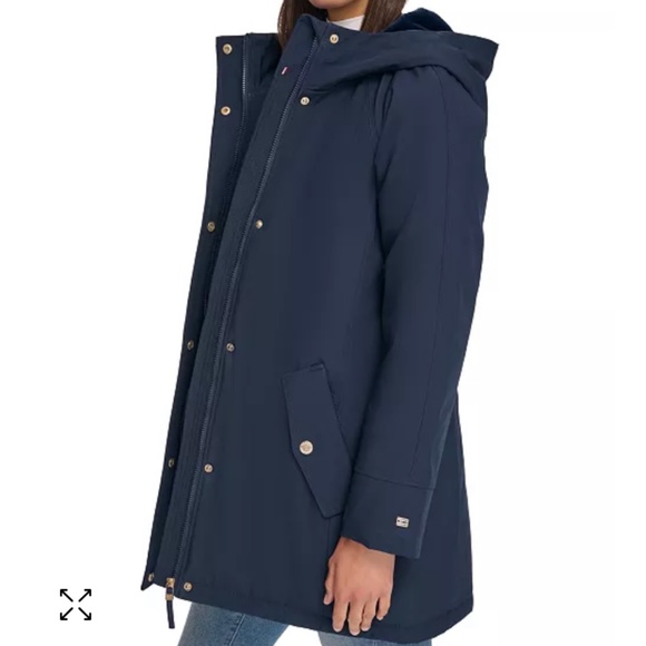 New💙TOMMY HILFIGER Women's Hooded Anorak Raincoat